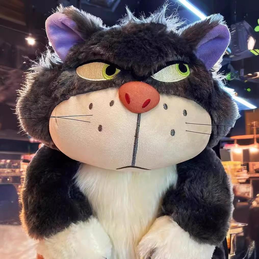 Niedliches graues Lucifer-Katzen-Plüschtier, weiche Puppe, Geschenk für Kinder und Erwachsene, bequemes Kissen