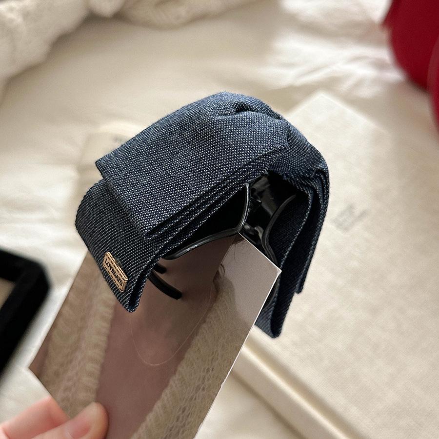 

Модная джинсовая заколка-бант для волос для женщин - Зажим-акула для хвостиков