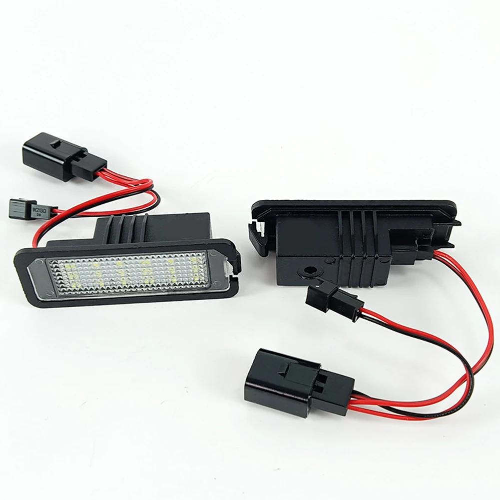 2Pc 12V LED Licence Number Plate Light CAN-Bus Error Free 3D0943021A For Golf V For For Passat For Skoda For Sedan For SEAT