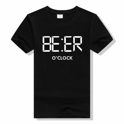 Cotton Funny BEER OCLOCK Unisex T Shirt Summer Cool Funny Unisex T Shirt Unisex O-neck T-shirt Unisexs Tee Shir Unisex
