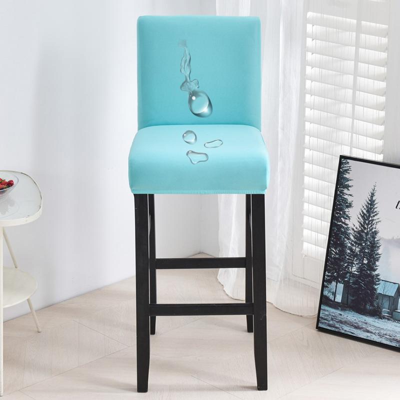 Waterproof Short Back Bar Chair Cover Solid color Stretch Swivel Chair Cover Stretch Small Size Bar Stool Seat Covers for Hotel Banquet Dinin