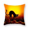 Halloween Carnival Pumpkin Black Cat Bat Print Polyester Pillowcase Sofa Square Decorative Cushion Cover 45X45Cm Fundas De Cojin