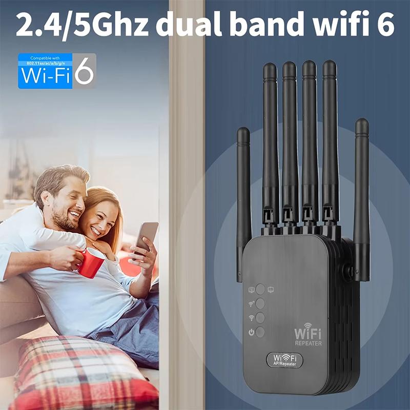 Dual Network Interface Wifi 6 Repeater Signal Amplifier Router 300Mbps Signal Booster Cellular Communication Amplifier