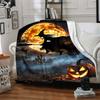 1pc Halloween Witch Print Blanket   Lightweight Flannel Throw Blanket For Sofa, Bed, Living Room, Office, Outdoor Travel, Camping
