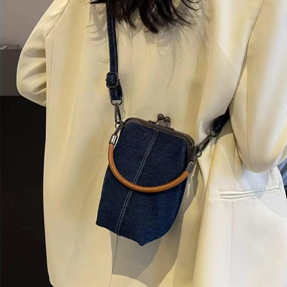 New Original Denim Bag Phone Bag Crossbody Bag Artistic Handbag Versatile Commuter Handmade Women's Bag