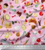 Soimoi Japan Crepe Satin Fabric Fruits,Bread & Donut Food Decor Fabric Printed metre 42 Inch