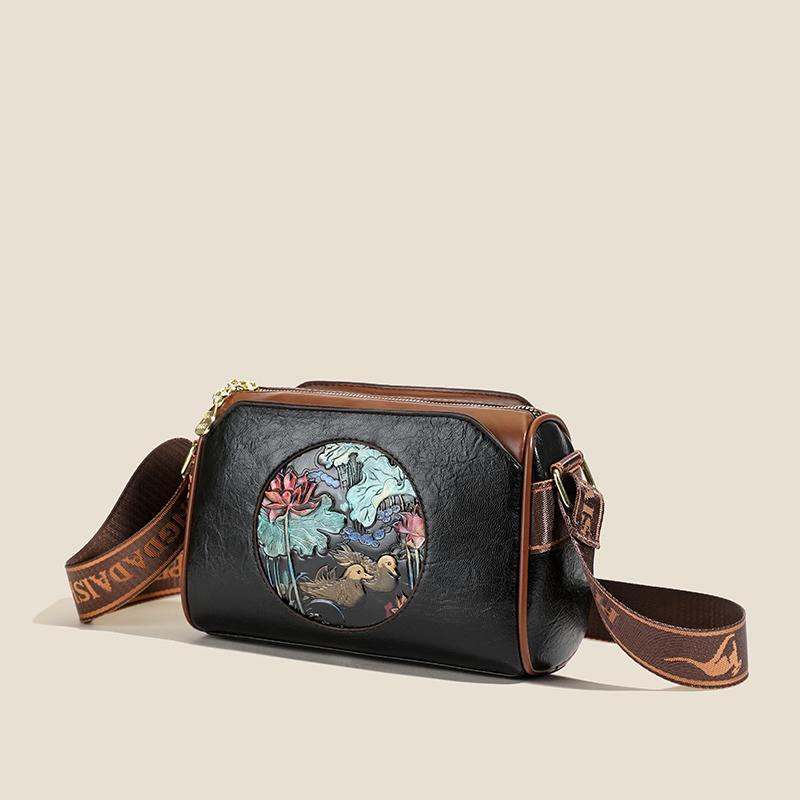 Casual Women Handbag Soft Leather Small Shoulder Crossbody Bags For Women 2025 Summer New Fashion Print Ladies Messenger Tote Bag