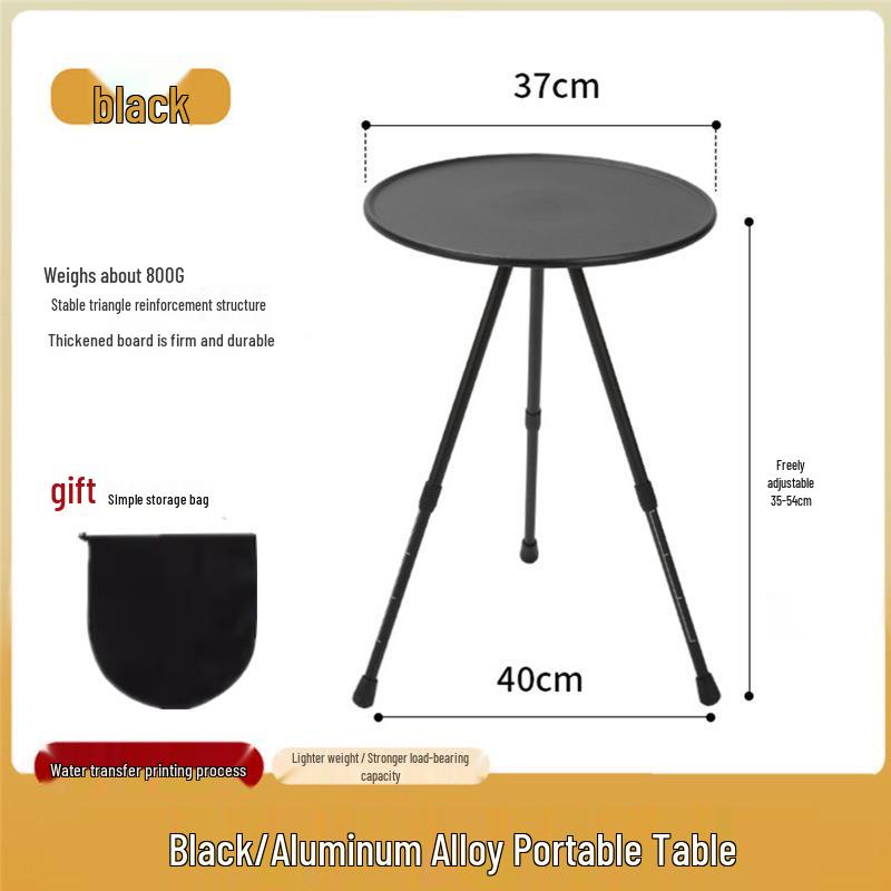 Adjustable Aluminum Folding Outdoor Table with Lamp Holder for Camping and Motorcycle Touring