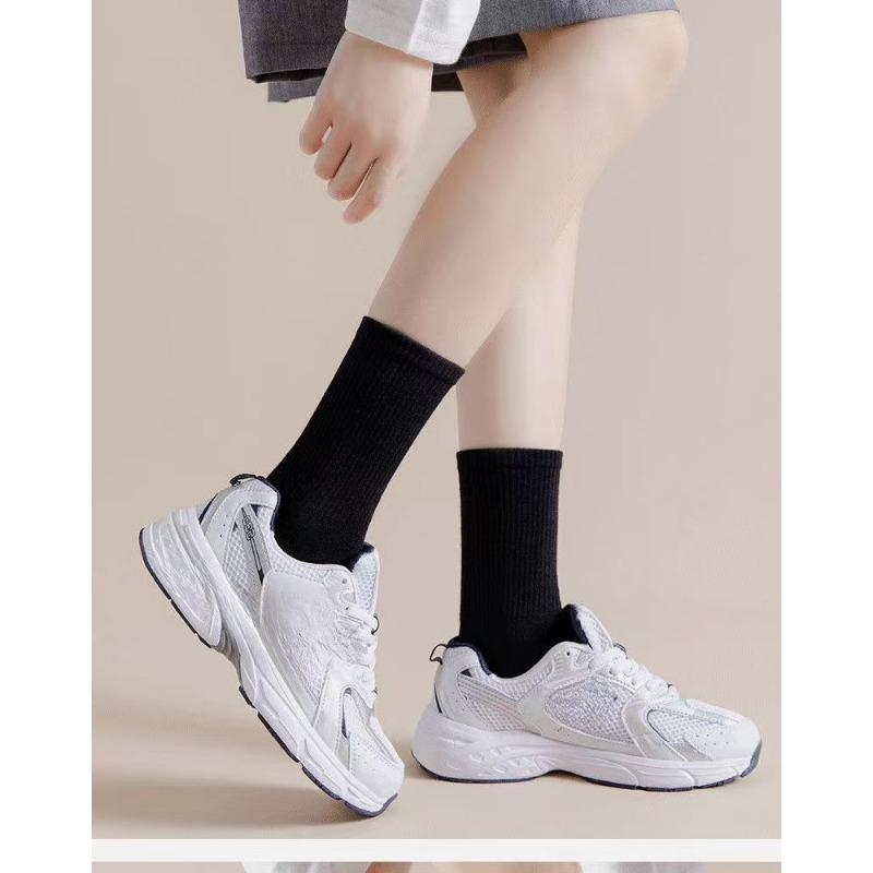 

Women s Spring and Autumn Stripe Two Bars Preppy Style Leisure Sport Tube Socks 1 pair чорний