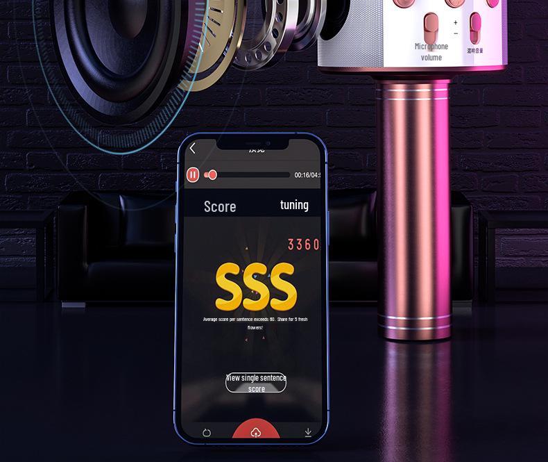 Wireless Bluetooth Home KTV Singing Microphone and Speaker - Model 858