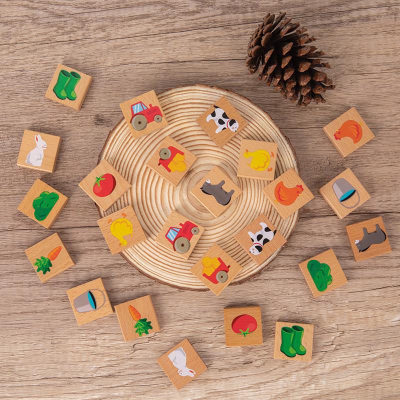 Wooden Dominoes Puzzle Set For Kids With Educational Cognition Game For Preschoolers