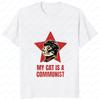 Katze Kommunistischer Roter Stern Grafik T-Shirt