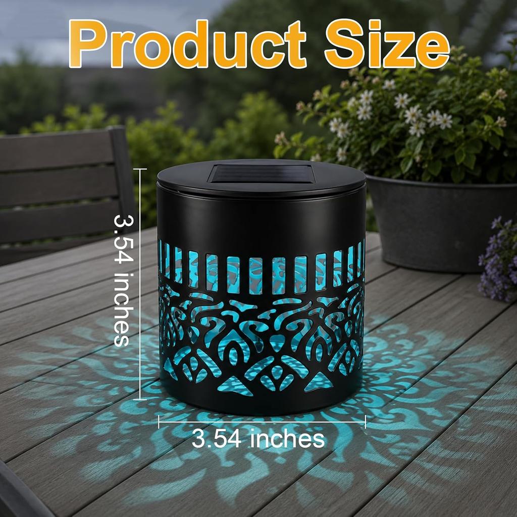 2PCS Solar Mandala Lights Outdoor, Seven-Color Changing