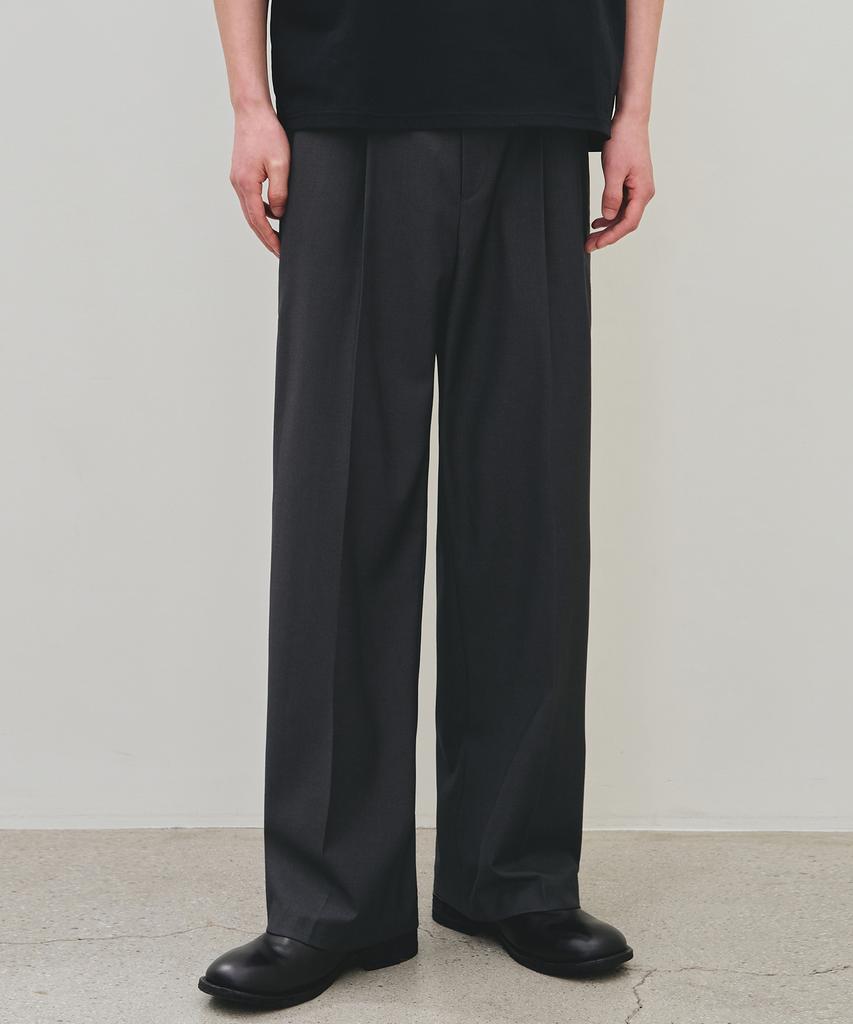 ROTEMBER [Fashion Planet X Rotember] Relaxed One-Pleat Wide Slacks [ 2 Colors ]