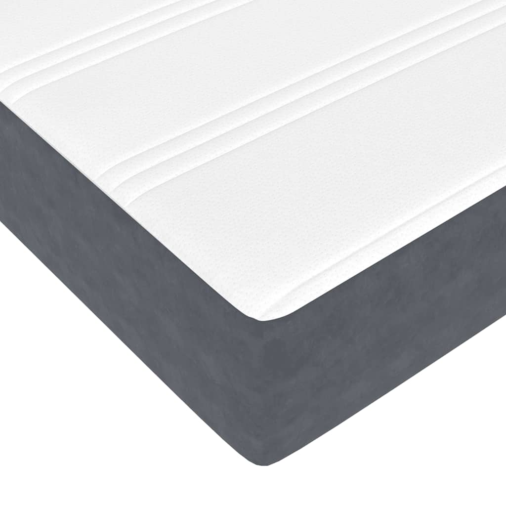 Ottoman Bed with Mattress Dark Grey 90x200 Cm Velvet