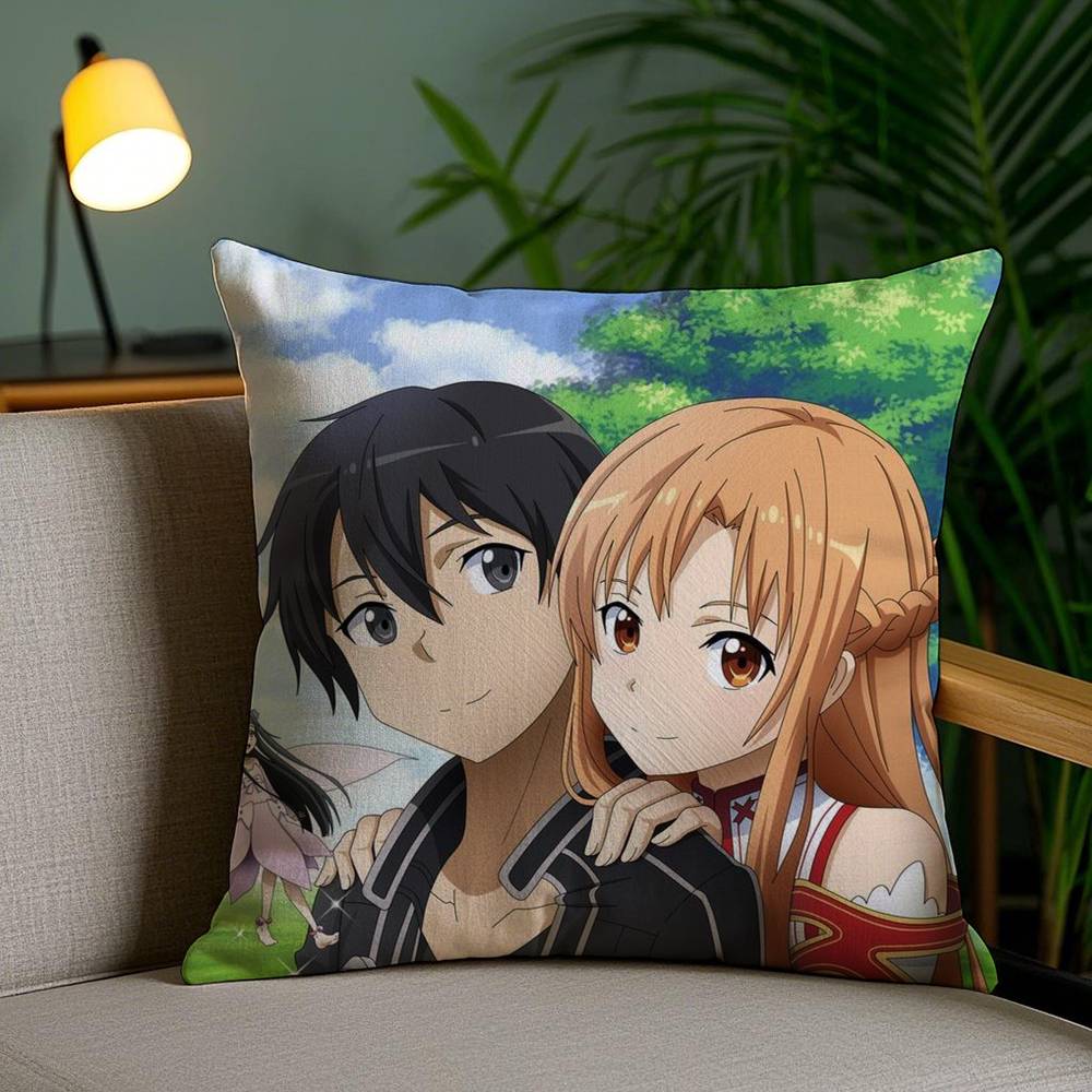 

S-Sword Art O-Online SAO Pillow Case Anti-dustmite Invisible zipper Sofa Bed 12x12Inch