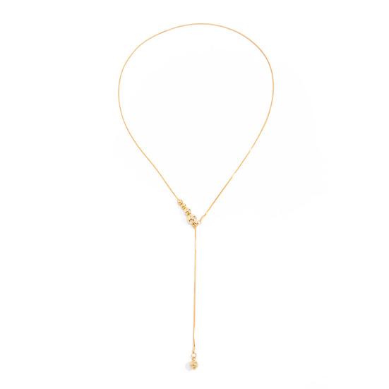 Women Y Necklace, with Pendant Tassel, Adjustable Gold Snake Bone Chain, Pull-Out Design Anti-Oxidation Alloy Jewelry