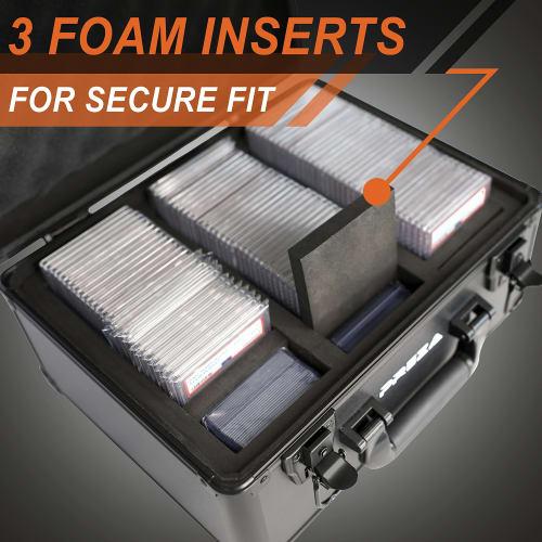 PREZA Graded Card Storage Box - Premium Slab Case Storage Holder for Graded Trading Cards (Black)