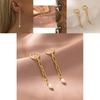 Luxurious Geometric Gold Plated Copper Earrings With Faux Pearl For Chic Outfits