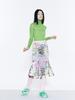 VEGAN TIGER V-Cut Midi Skirt (Light Purple)