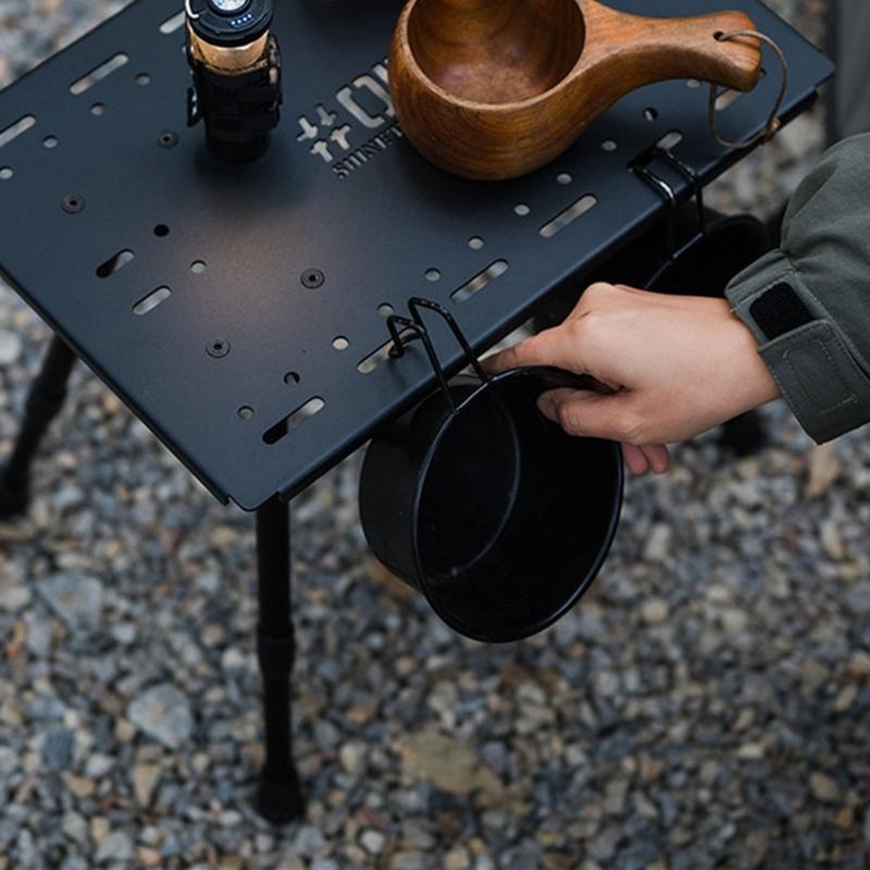 Adjustable Barbecue Desk Folding Table Portable Aluminum Alloys Folding Chair Outdoor Camping Desk Easy to Carry