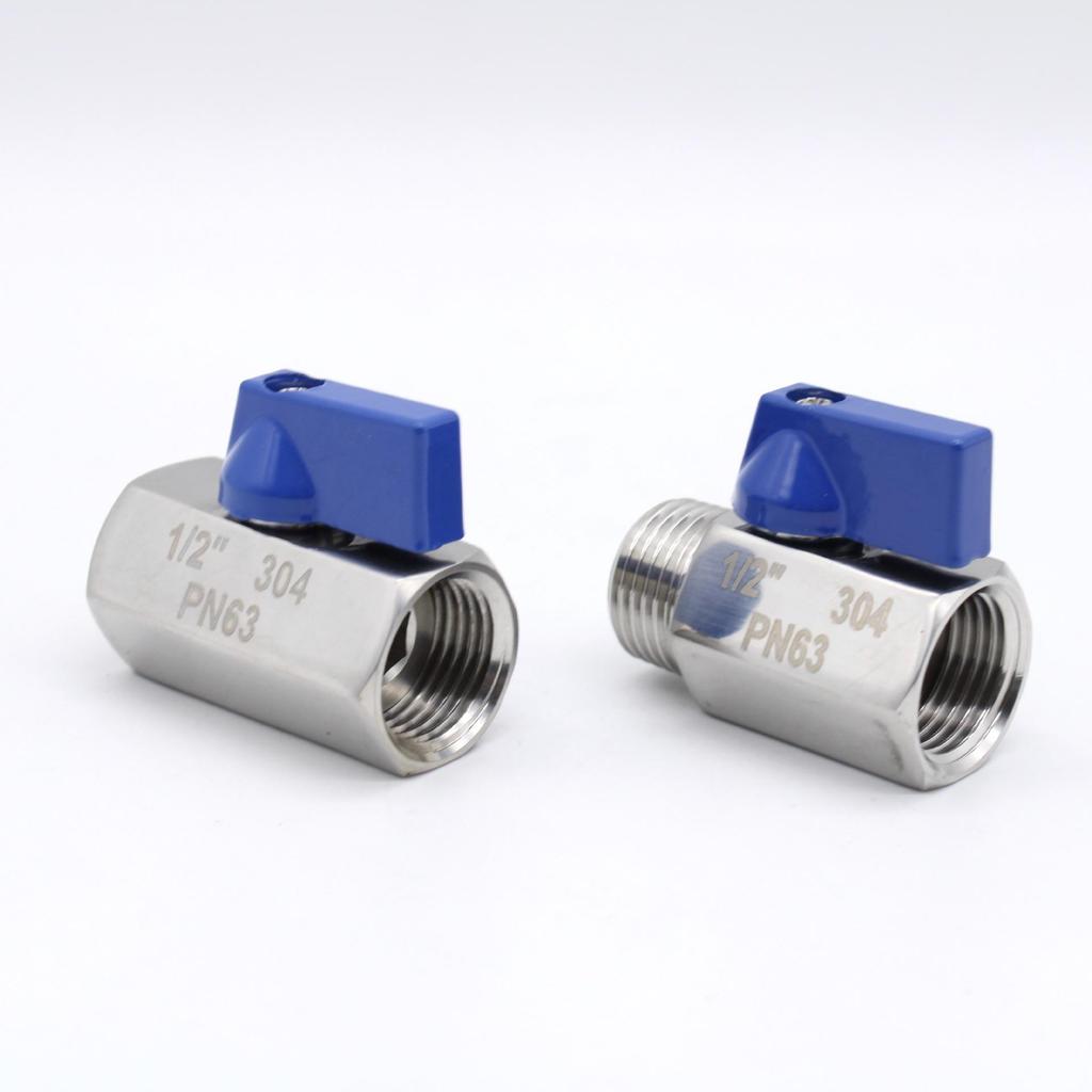 Mini Valvola a Sfera: Acciaio Inossidabile 304/316, Filettatura M/F da 1/8", Doppio Maschio da 1/4", Doppio Femmina da 3/8", Tipo Pagoda.