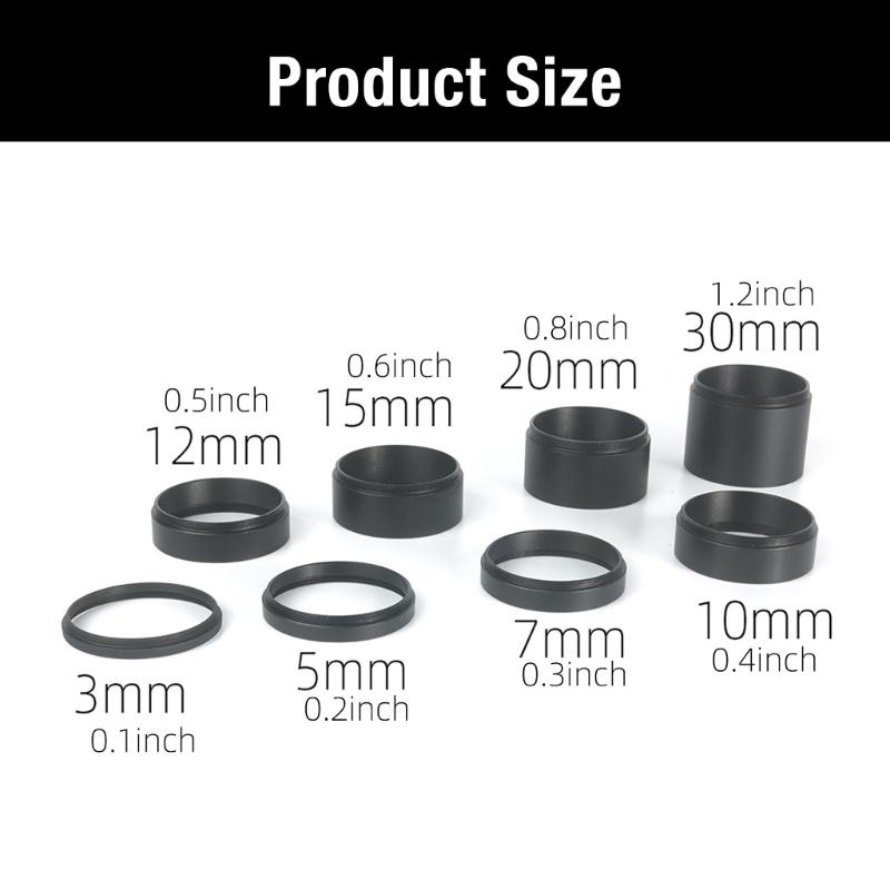 Astronomical Telescope Extension Tube Set 8Pieces Standard M48x0.75 Assorted Size 3/5/7/10/12/15/20/30mm Extending Rings