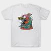 Men Black Print T-shirt Tripping Shark No-Cut Transfer Paper Print Cotton Tshirt