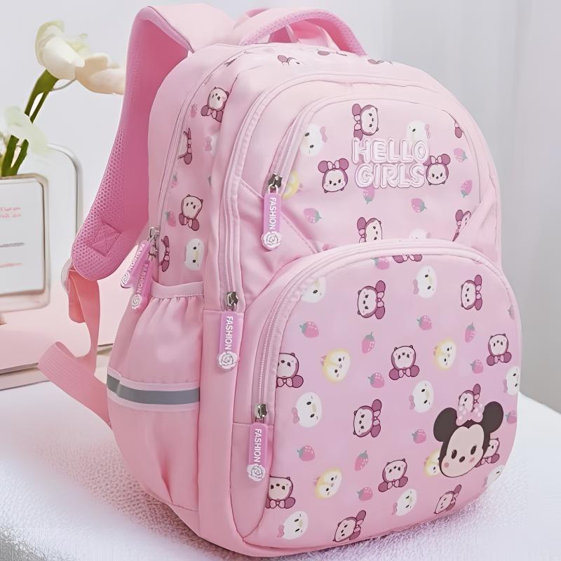 Canvas Kuromi & My Melody Water-Resistant School Backpack for 1st-3rd Grade Students
