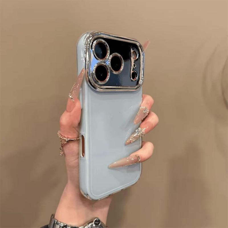 

iPhone Case: Electroplated Lens for iPhone 17 Pro, Compatible with 16 Pro, 15 Pro, 14 Pro 14PRO 6.1 inch синий
