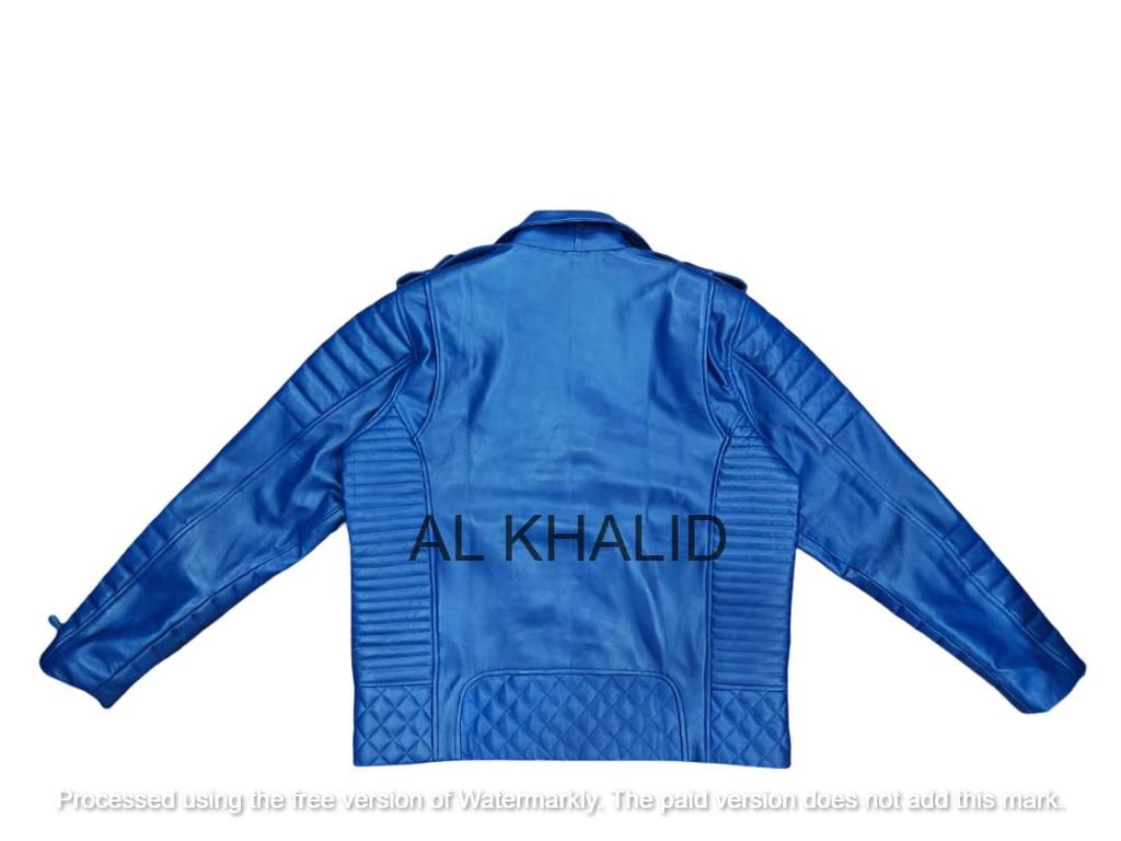 New Men Jacket Royal Blue Stylish Genuine Lambskin Leather Handmade Lambskin Soft Real