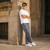 Weiche Hautfreundliche Lounge-Hose Herren Cargohose, Lockere Passform Jogginghose mit Verstellbarem Kordelzug Stylischer Hip-Hop-inspirierter Bündchen, Mehrere Taschen,