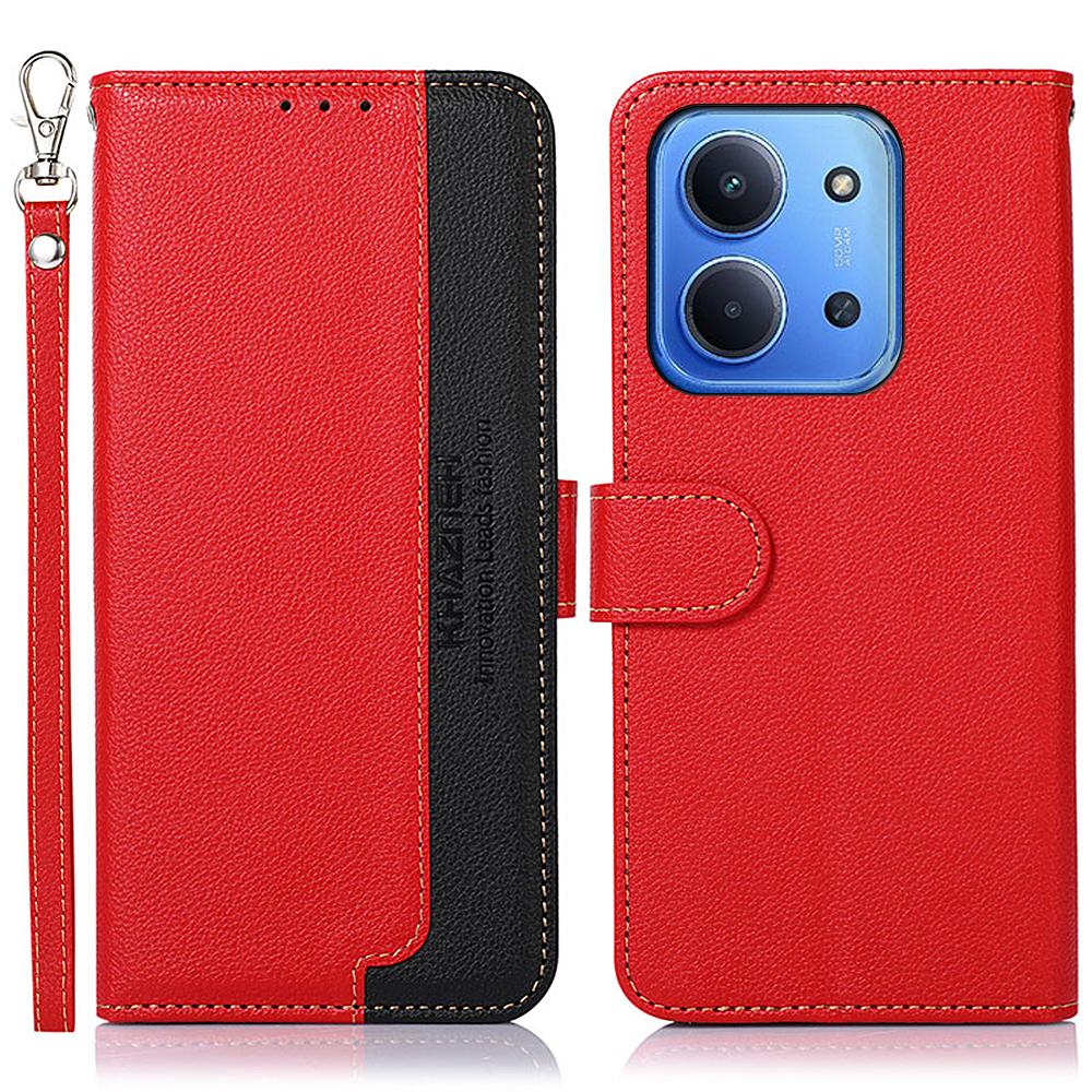 KHAZNEH For Xiaomi Redmi 15C 5G (EU) (173mm)/15C 4G (EU) (173mm) Case RFID Blocking Wallet PU Leather Phone Cover with Strap
