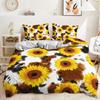 Three-Piece Sunflower Quilt Cover Digital Printing Kit Bedding
