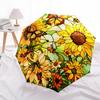 1pc Stained Glass Sunflowers Butterflies Umbrella with Plastic Handle,Suitable for All Seasons Home Travel Outdoor UmbrellaDD882