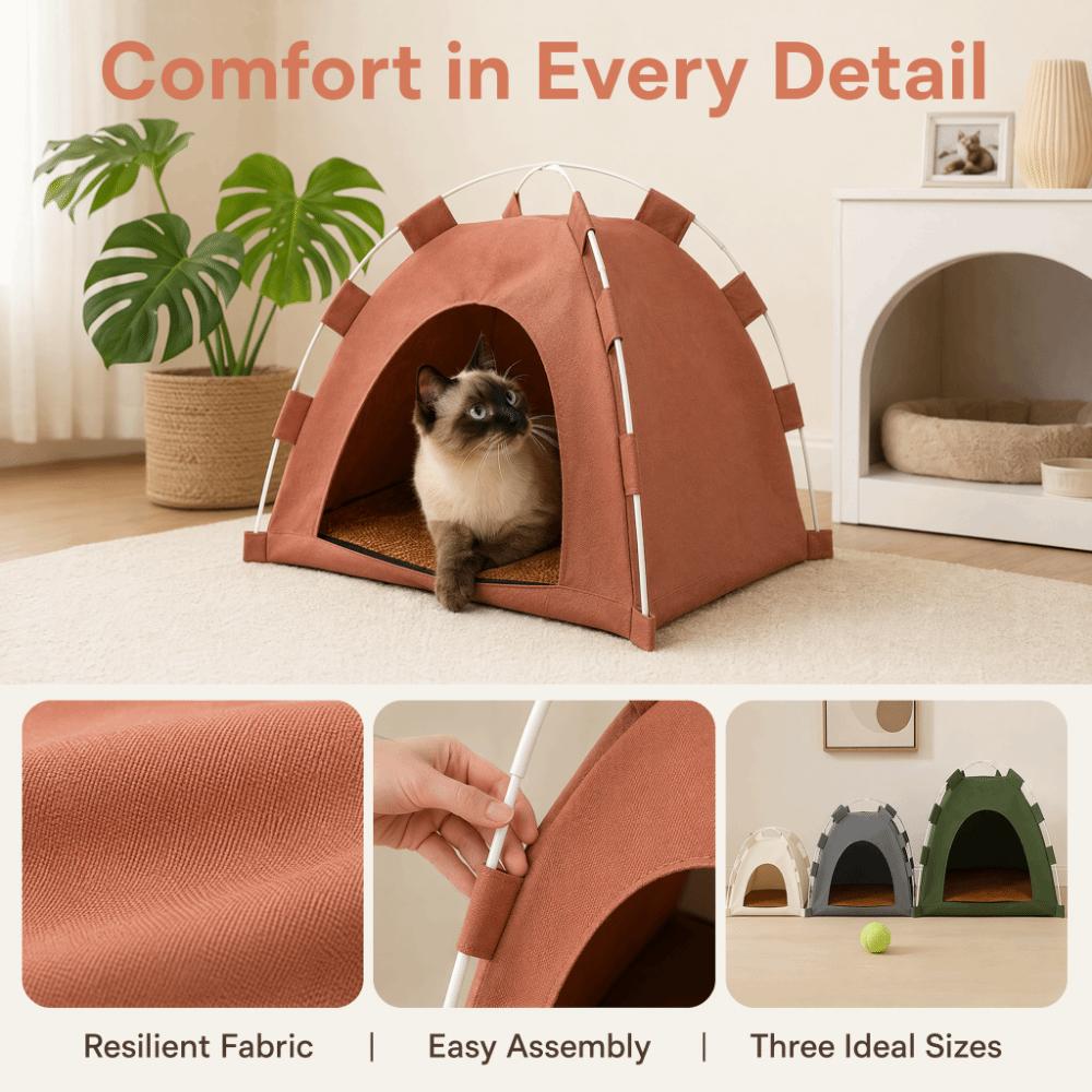Faltbarer Hundekäfig Abnehmbare Kühlende Hundehöhle Katzenbett Tragbares Haustierzelt Campinggebrauch