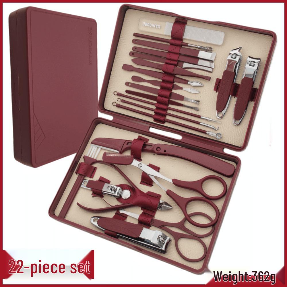 20-Piece Stainless Steel Nail Art Set: Clippers, Cuticle Trimmer, Pliers, Pedicure Knife, Scissors