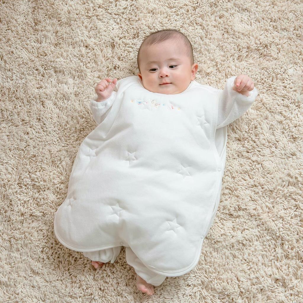 Baby Castle Sugar Baby Years Made in Japan Sleeper, 0-2 Old, Off-White,