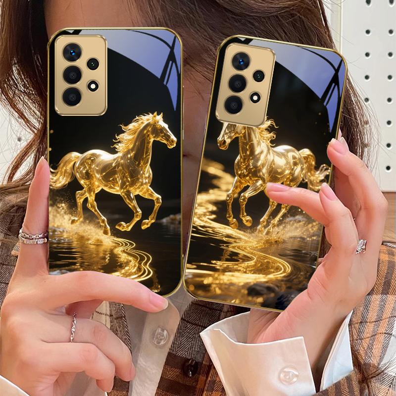 Goldene Waage Tianma Für Samsung A73 A72 A71 A42 A56 A55 A54 A53 A52s A52 A51 A36 A35 A34 A33 A32 16 14 Goldene Glas-Handyhülle