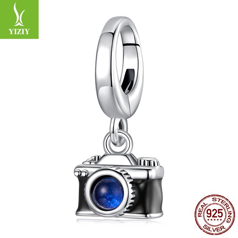 Button Head Can Be Opened And Closed - Camera Pendant Beaded Diy Bracelet Accessories S925 Sterling Silver Jewelry Accessories