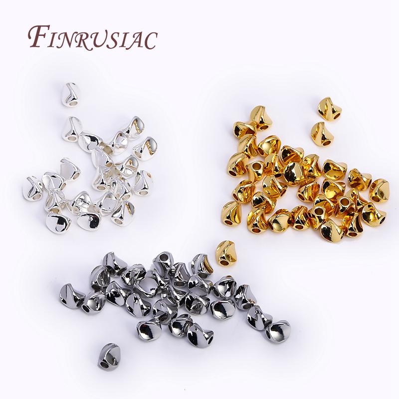 18K Gold Plated Twist beads, Irregular Faceted Spacer Beads, Brass Metal beads For DIY Necklace Bracelet Jewelry Making Supplies