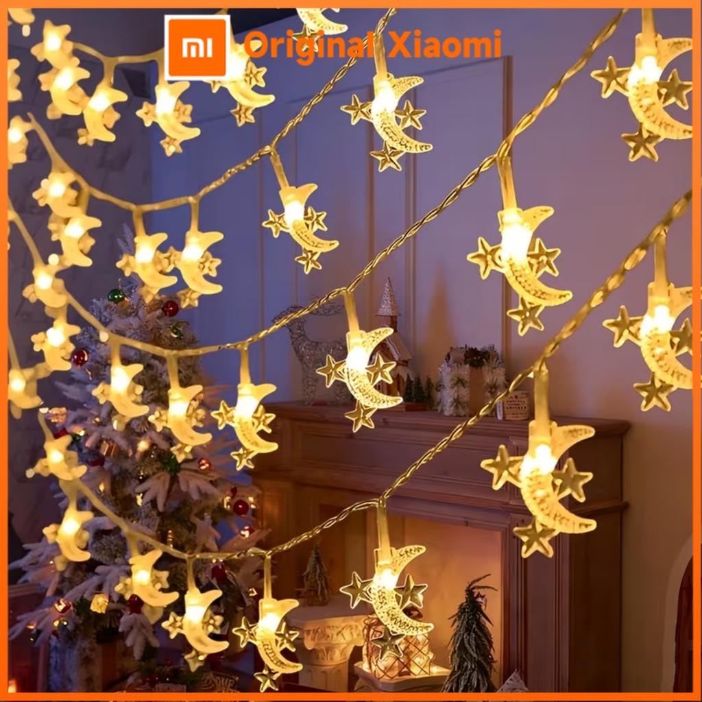 Xiaomi 1pc LED Moon & 3 Star Dreamy and Romantic LED Fairy Ramadan String Lights Battery Operated For Bedroom Living Room Wedding Decor
