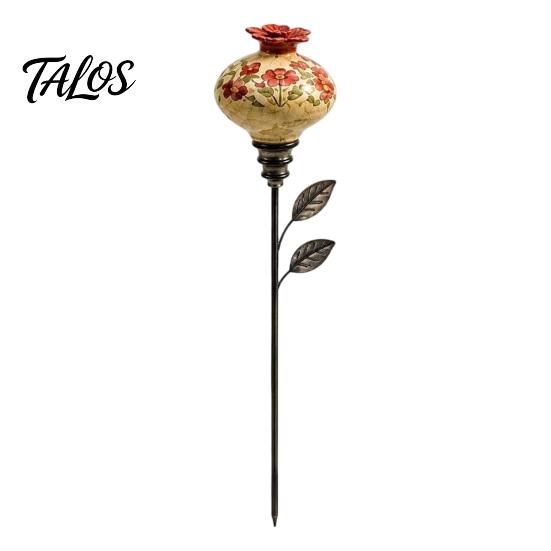 Nature Inspired Outdoor Decor Hummingbird Feeder Garden Stake, Vintage Resin Flower Decorative Feeder, Wild Hanging Bird Feeding Station Nectar