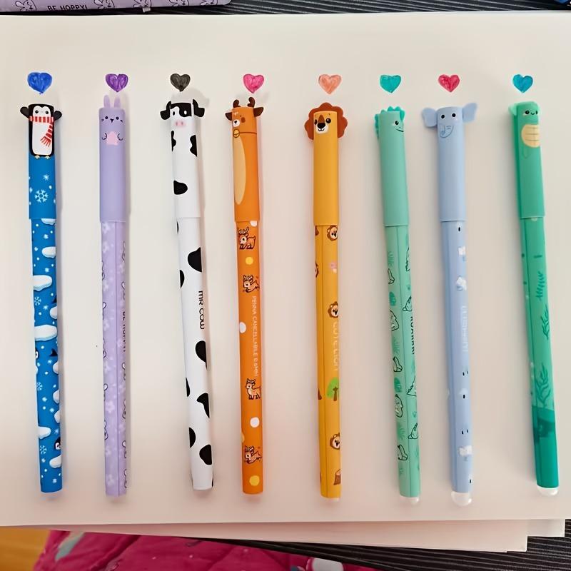 8 animal shaped erasable gel pen sets