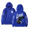 Anime Attack on Titan Levi Ackerman Merch Hoodie Herren Damen Cartoon Manga Cosplay Sweatshirt Männlich Retro Übergroß Kapuzenpullover