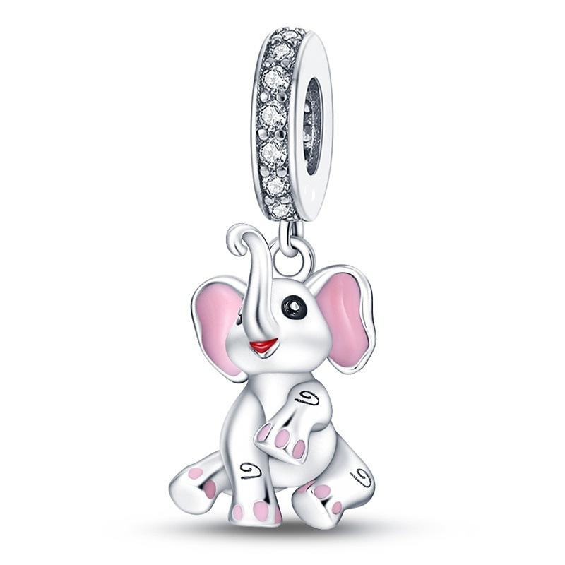 Cute Animal Bear Rhino Koala Charm Pendant Beaded Bracelet Jewelry Accessories