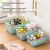 Plastic Hollow Storage Basket Rectangle Wood Handle Sundry Storage Basket Multi Functional Large Capacity Woven Mesh Basket