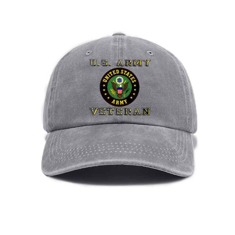 Printed washed distressed soft top baseball cap unisex sun visor baseball cap серый