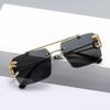 New Retro Rimless Sunglasses Men Women Fashion Luxury Oversized Square Shades Eyewear Double Bridge Gradient Uv400 Sun Glasses