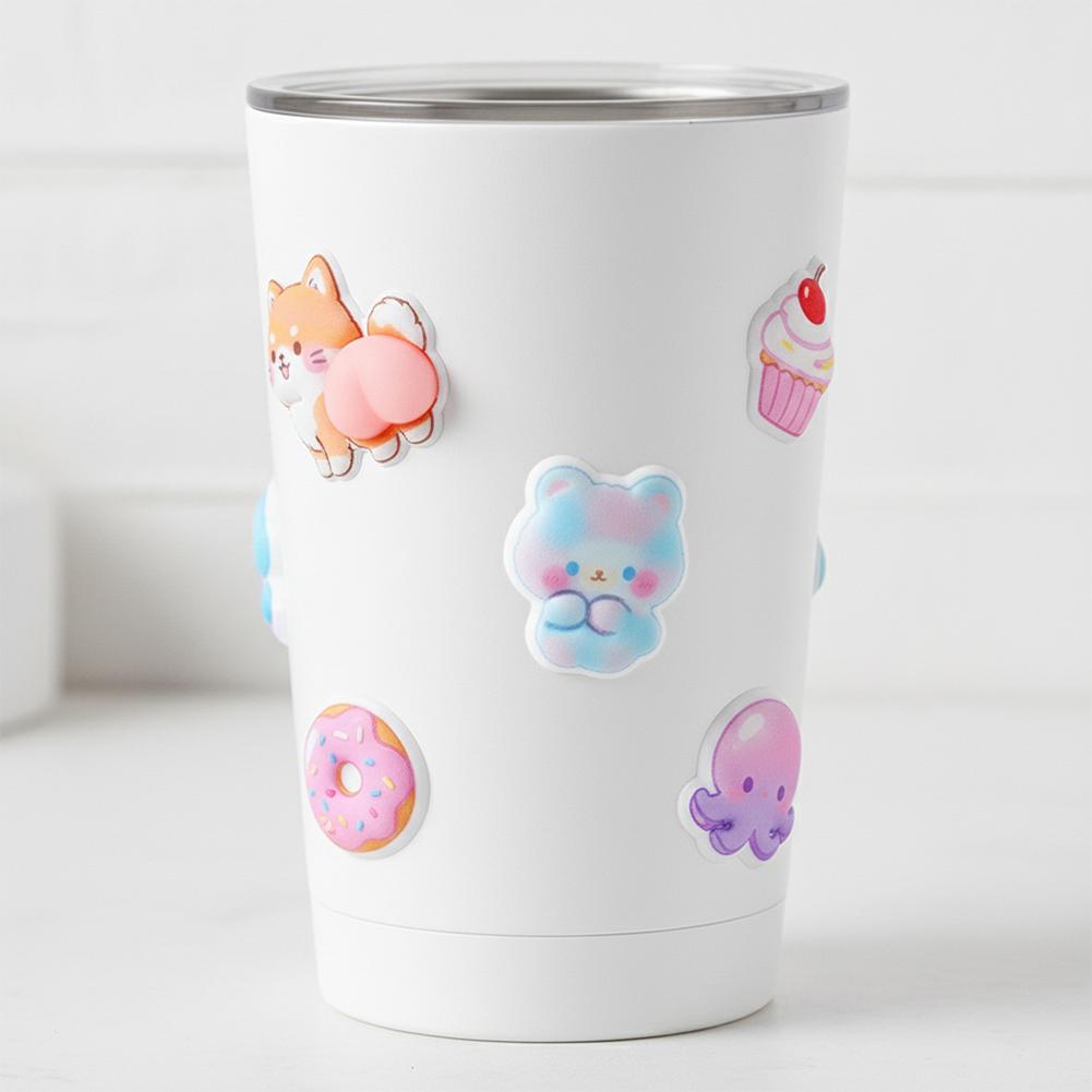 1/4PCS Cute Panda Stress Relief Stickers 3D Embossed Decor for Kids’ Crafts Gift Embellishment 3D Stickers For Hand Pencil Case